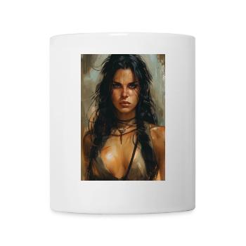 Poster Illustration Femme guerrière - Mug blanc - blanc - Devant