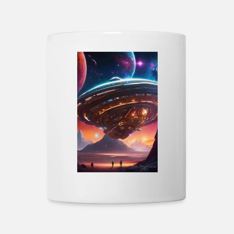 Nebula-Liner über Crimson Valleys - Tasse - Weiß