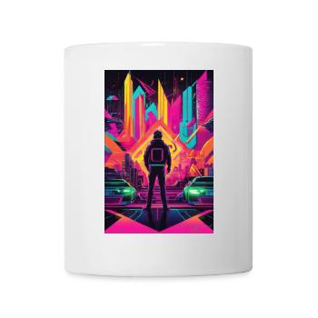 Neon Frontier Astronaut in Neon City - Mug - white - Front