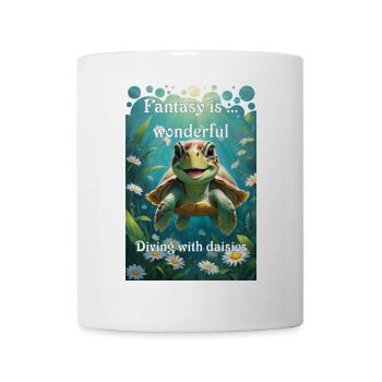 Unter Wasser Schildkröte taucht mit Gänseblümchen - Tasse - Weiß - Vorne