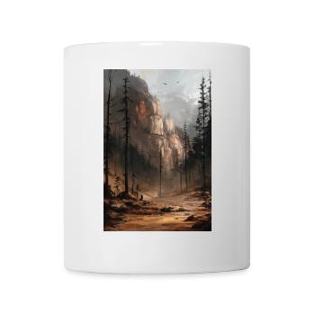 Poster Illustration Paysage de Montagne - Mug blanc - blanc - Devant