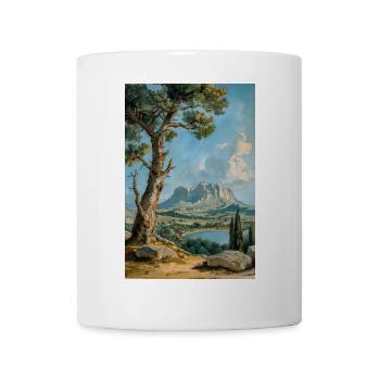Natur Landschaft Illustration Poster - Tasse - Weiß - Vorne