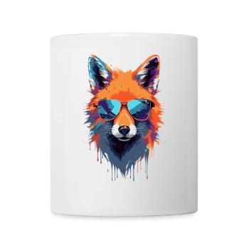 Colorful fox with sunglasses - Mug - white - Front