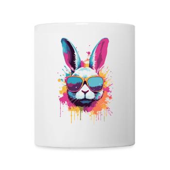 Éclaboussures de peinture de lapin coloré - Mug blanc - blanc - Devant