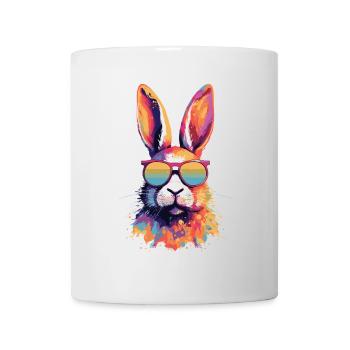 Éclaboussures de peinture de lapin coloré - Mug blanc - blanc - Devant