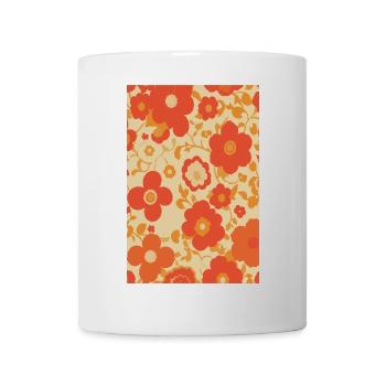 Groovy Retro Vintage Floral Pattern des années 70 - Mug blanc - blanc - Devant