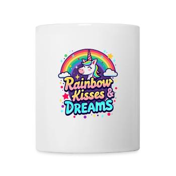 Licorne - Bises et Rêves Arc en Ciel - Mug blanc - blanc - Devant