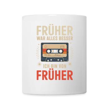 Retro Cassette Tape German Funny Quote - Mug blanc - blanc - Devant