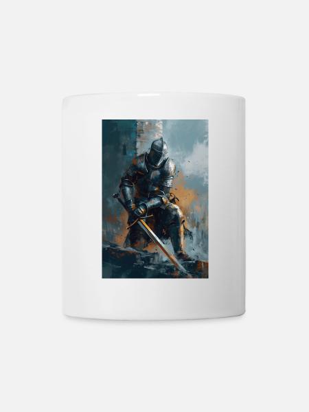 Poster Illustration Chevalier - Tasse - Weiß