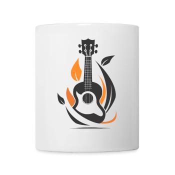 Ukulele Zeichnung - Tasse - Weiß - Vorne