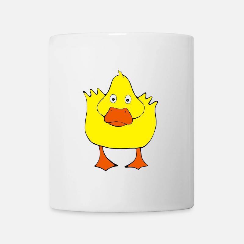 Yellow cartoon duck - Mug - white