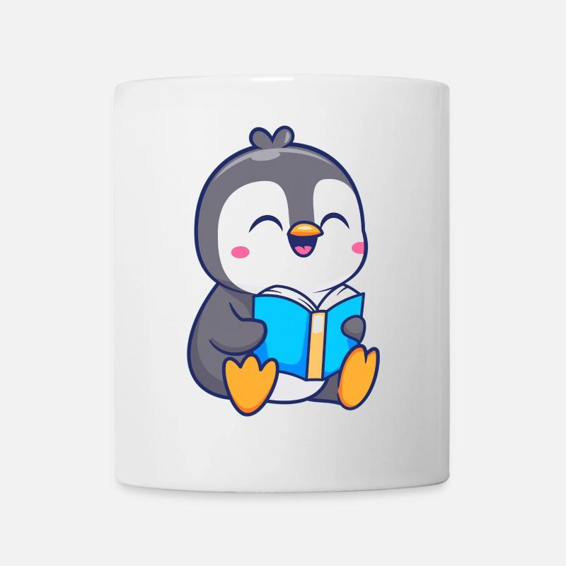 Entzückendes Pinguin-Lesebuch-Design - Tasse - Weiß