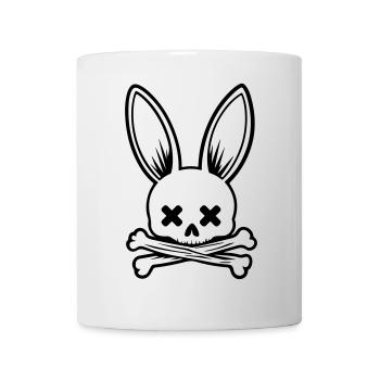 Hase Totenkopf Skelett - Tasse - Weiß - Vorne