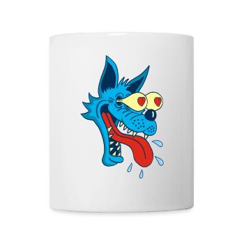 Cartoon Wolf in Love - Mug - white - Front