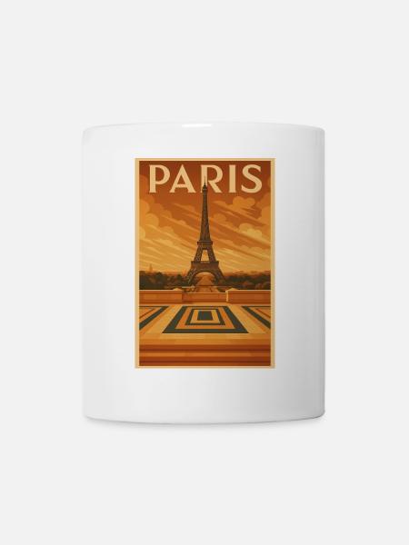 Tour Eiffel Art Déodorant Affiche de Voyage - Mug blanc - blanc