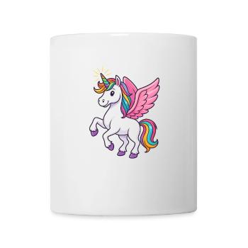 Licorne majestueuse avec crinière et épingle arc-en-ciel - Mug blanc - blanc - Devant