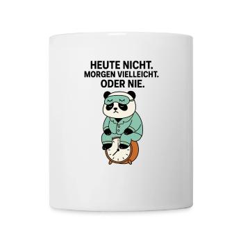 Panda en pyjama avec un réveil - Mug blanc - blanc - Devant