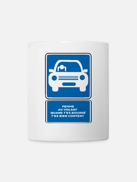 Femme au volant - Mug blanc - blanc