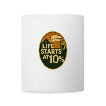 La vie commence à 10 % - Mug blanc - blanc - Devant