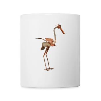 Vogel Skulptur aus Altmetall mit modernem Design - Tasse - Weiß - Vorne
