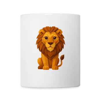 Lion en origami majestueux - Mug blanc - blanc - Devant