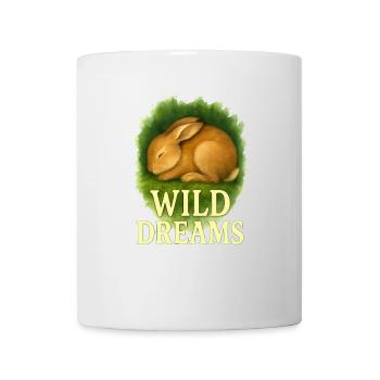Wild Dreams - Motif aquarelle lapin endormi - Mug blanc - blanc - Devant