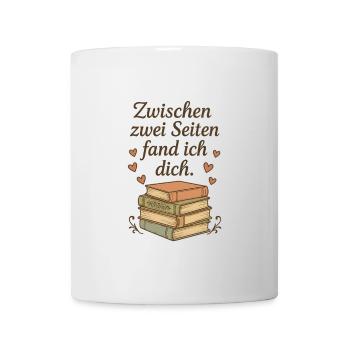 Liebe zwischen zwei Seiten - Tasse - Weiß - Vorne