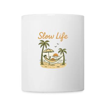 Slow Life Hammock at sunset - Mug - white - Front