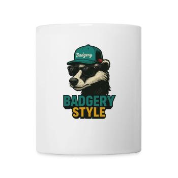 Badgery Style: Bear with Cap and Sunglasses - Mug - white - Front