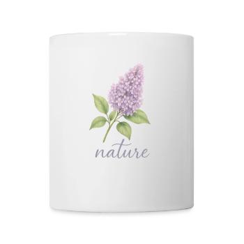 Flieder Nature Design -  Blumen Trend Motiv - Tasse - Weiß - Vorne