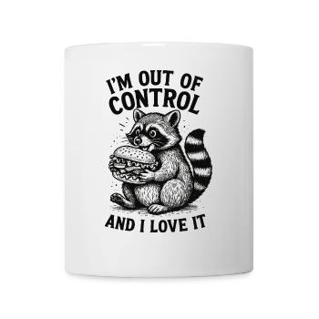 Raccoon with Burger - Out of Control - Mug - white - Front
