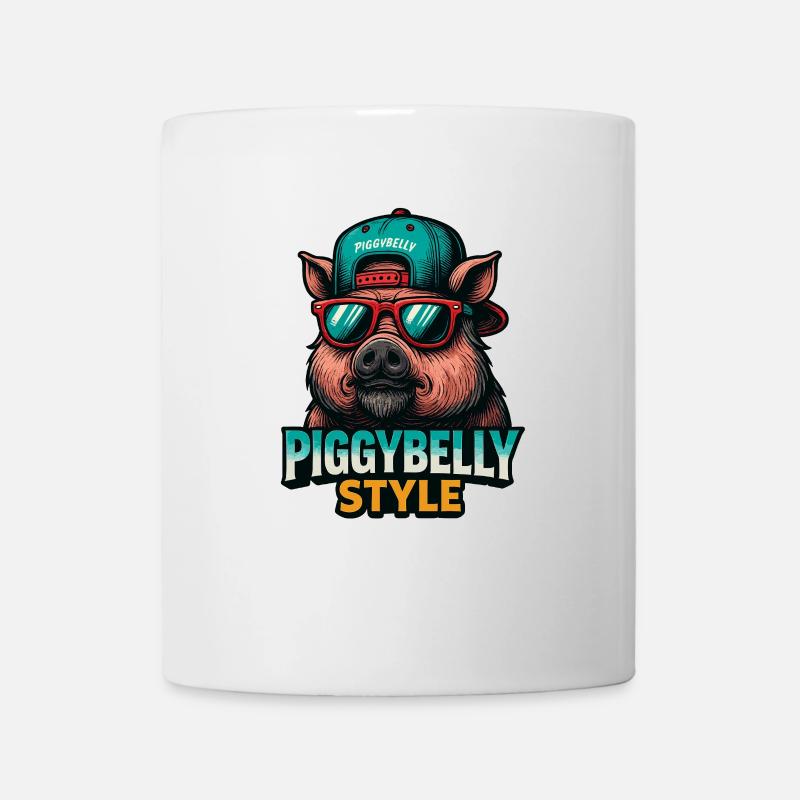 Piggybelly Style Pig Illustration - Mug - white