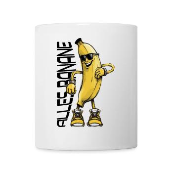 Lustiger Bananen-Charakter mit Sonnenbrille - Tasse - Weiß - Vorne