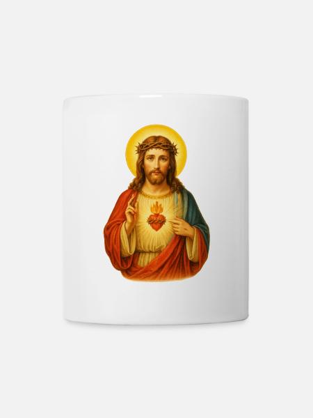 Kitschiger Herz Jesus Christus | Jesus Christ - Tasse - Weiß