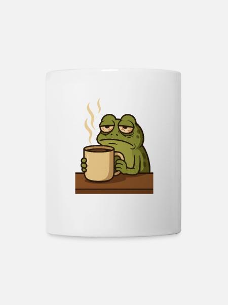 Frosch mit Kaffee - Tasse - Weiß