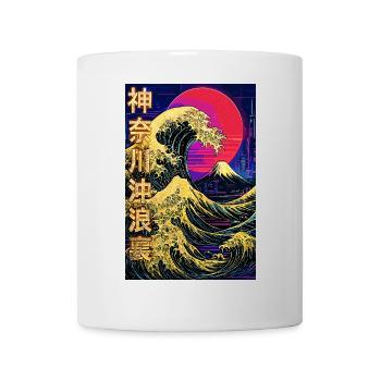 Big wave off Kanagawa Neon - Vaporwave - Mug - white - Front