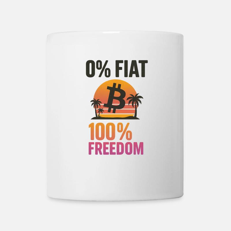 Bitcoin Sunset – 0 % papier, 100 % liberté - Mug blanc - blanc