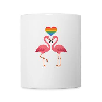 Flamingo Love – Pride Heart Edition - Mug - white - Front