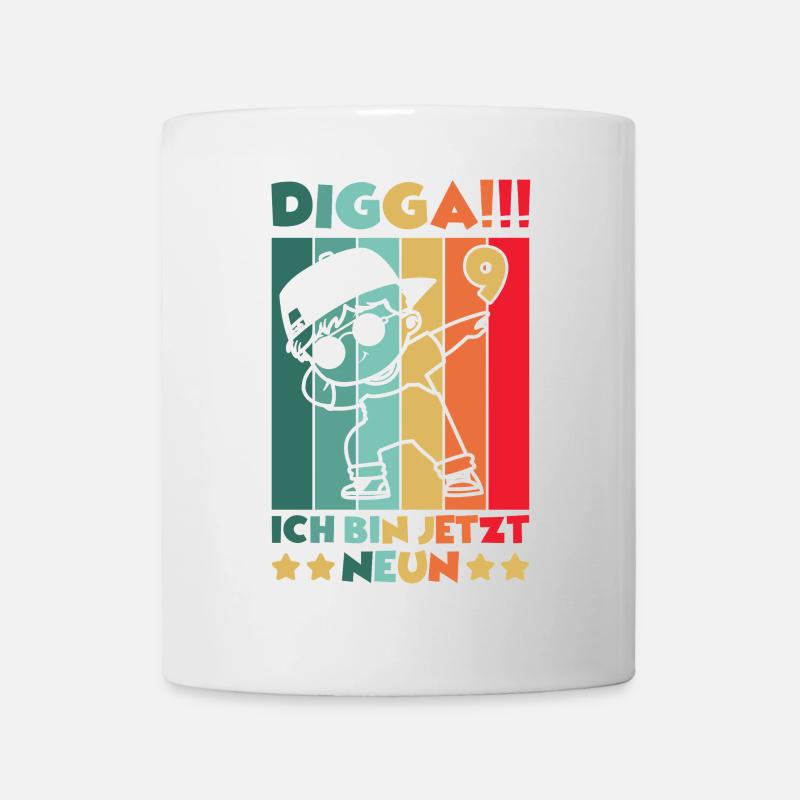Digga Ich Bin 9 Jahre 9 Geburtstag Dabbing Junge - Tasse - Weiß