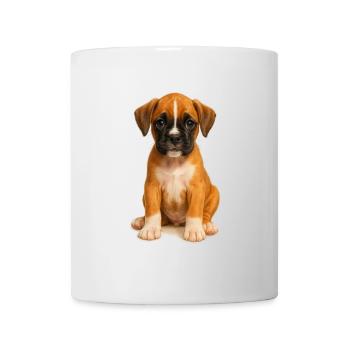 Cute Boxer Puppy – Realistic Dog Motif - Mug - white - Front