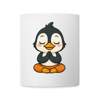 Cute Penguin Meditation Yoga Relaxation Inner - Mug - white - Front