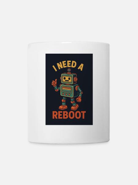Reboot retro AI robot - Mug - white