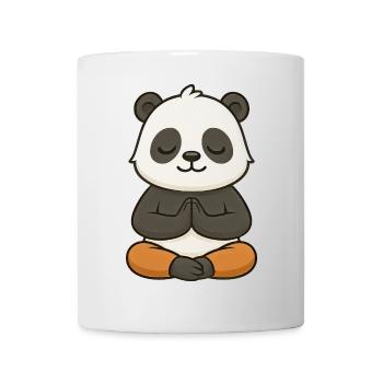 Cute Panda Yoga Meditation Relaxation Chibi - Mug - white - Front