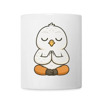 Süße Eule Yoga Meditation Entspannung Cartoon - Tasse - Weiß - Vorne