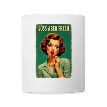 Retro Girl Design - Sucette « mignonne mais coquine » Edit - Mug blanc - blanc - Devant