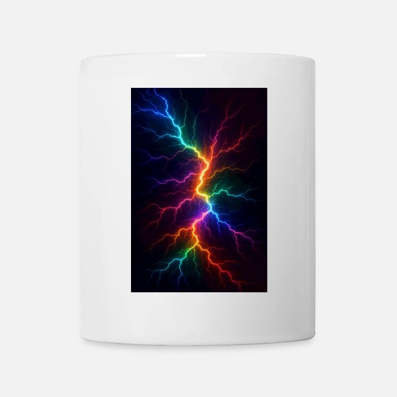 Orage d’éclairs arc-en-ciel - Mug blanc - blanc