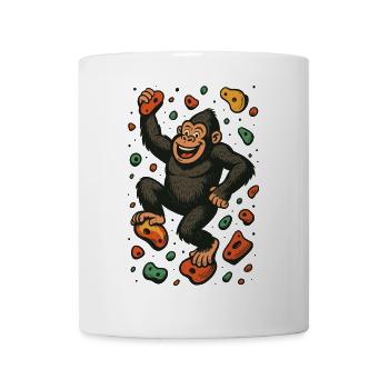 Bloc Gorille Singe Escalade Cadeau Rétro - Mug blanc - blanc - Devant