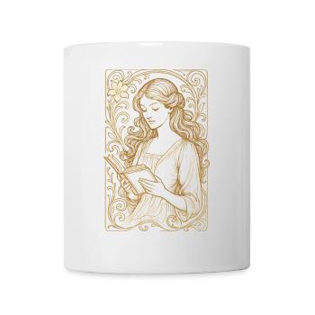 Book Books Reading Mrs. Art Nouveau Gift - Mug - white - Front