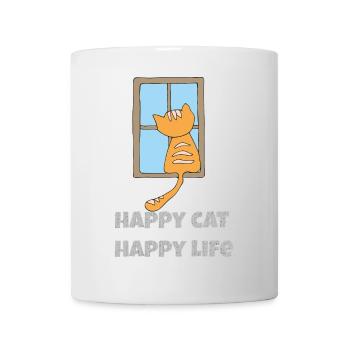 Happy Cat Happy Life - Mug - white - Front