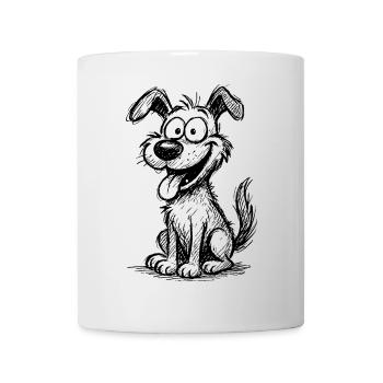 Playful dog with big eyes - Mug - white - Front